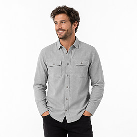 Burnside Mens Solid Flannel Shirt