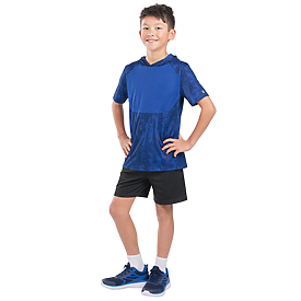 Badger Sportswear Youth Stadium Print Short Sleeve Hooded Tee