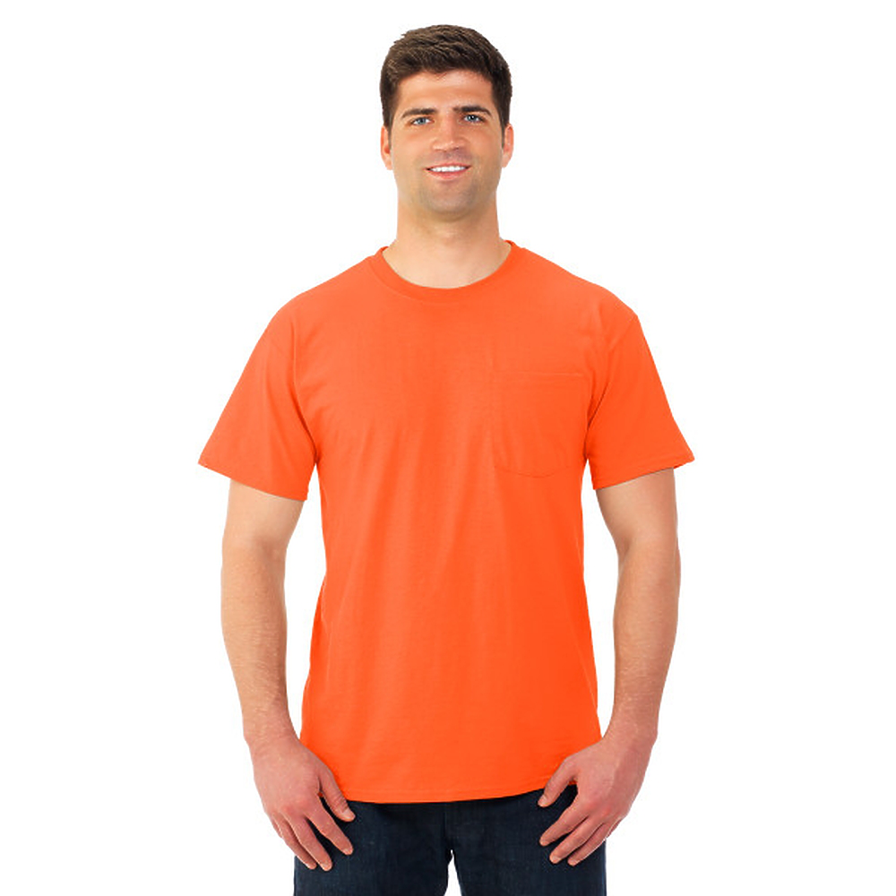 Safety Orange pocket t shirt Short Sleeve