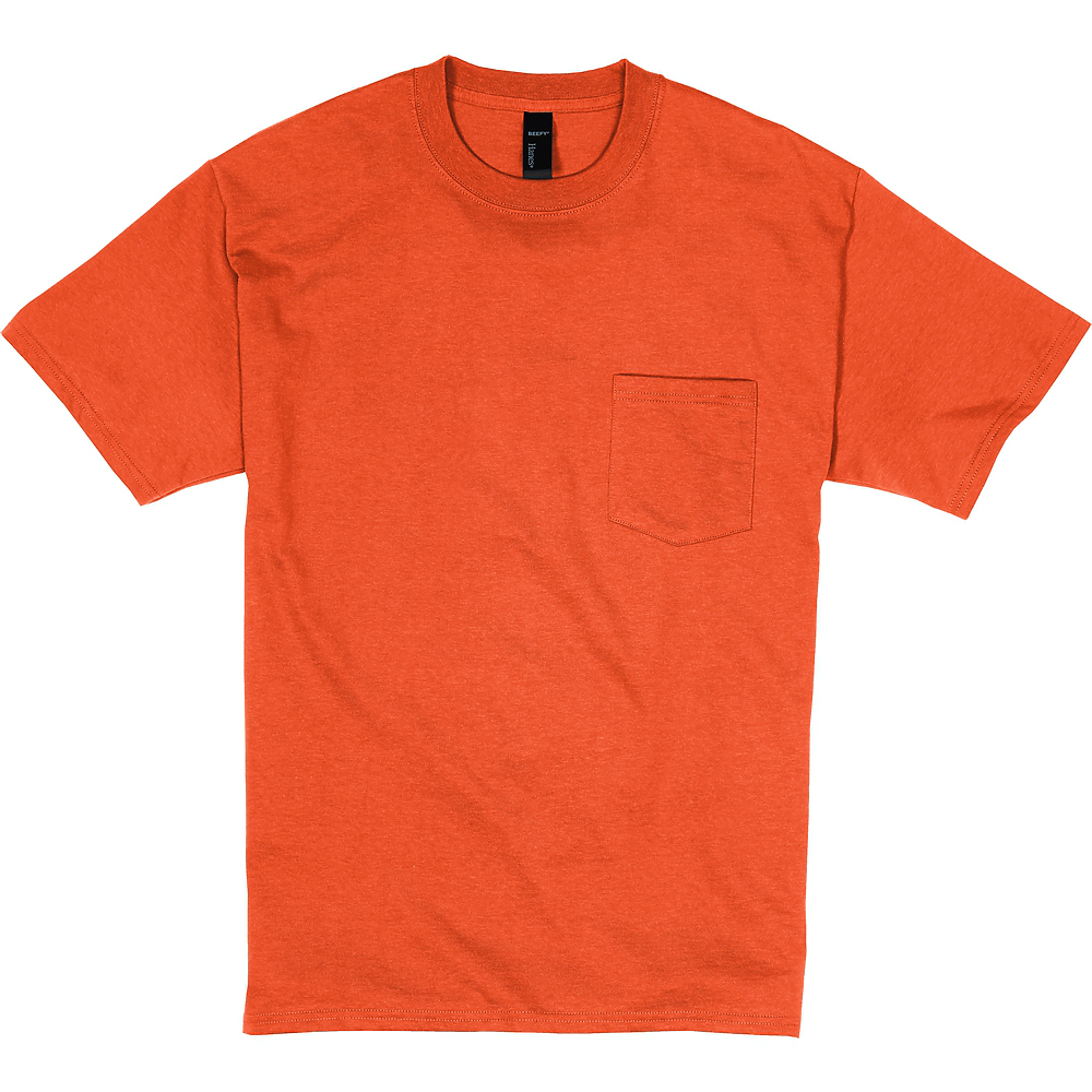 Hanes Mens Beefy-T Pocket Tee Crew neck Plain Cotton T-Shirt S-3XL - 5190
