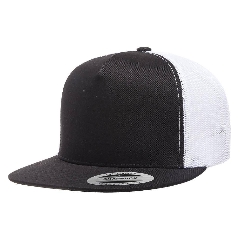 Yupoong 6006 Adult 5-Panel Classic Trucker Cap Black Os