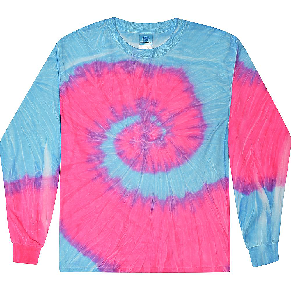 Navy Spider Tie Dye 100% Pre-shrunk Heavy Cotton Long Sleeve Tee - TD2000